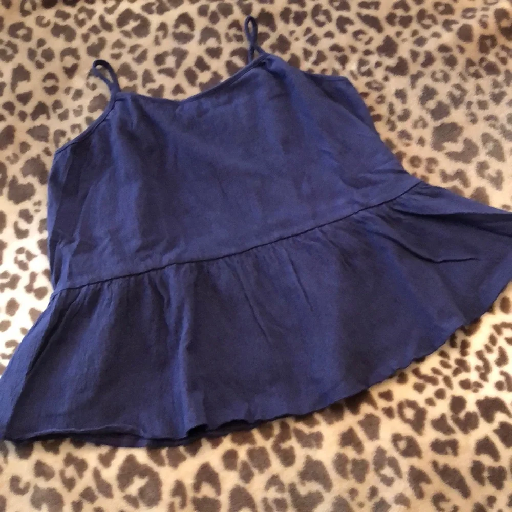 Old Navy Peplum Cami Tank Blue Large 10 12
